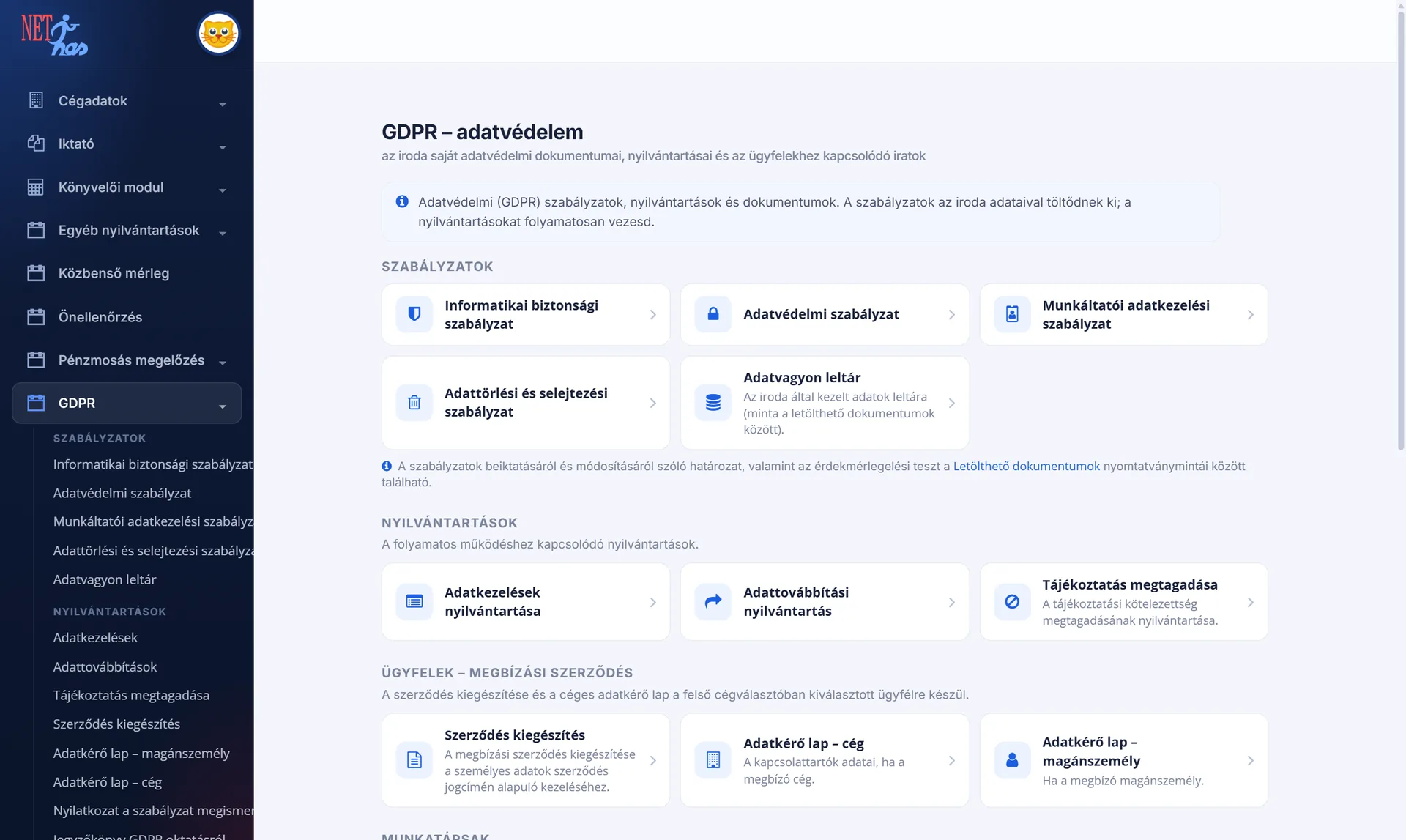 GDPR – szabályzatok és nyilvántartások